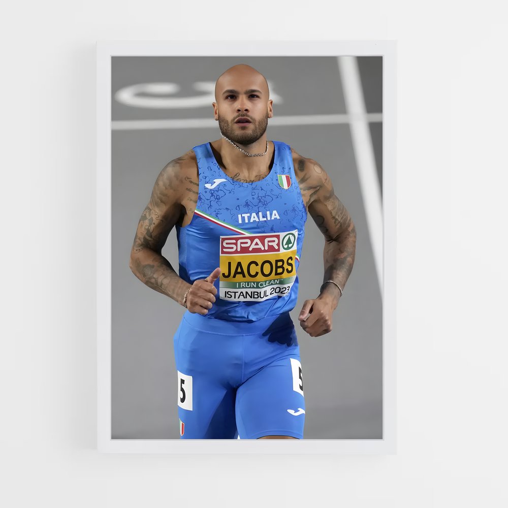 Poster Marcell de jacobs – affiche Athlétisme (vue 3)